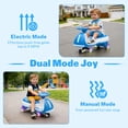 thumbnail image 3 of iRerts 12V Electric Wiggle Car with Pedal, Ride on Toy 2 in 1 Swing Car, Ride on Wiggle Car with Flashing PU Wheels, Bluetooth Music, 5MPH Max Speed, Kids Car for Boys Girls Ages 3-8 Gifts, Blue, 3 of 10
