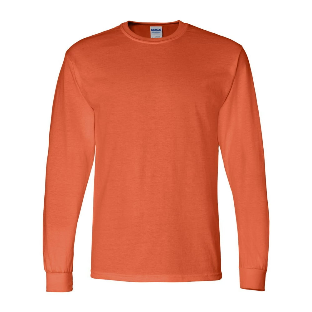 Gildan - Adult 5.5 oz., 50/50 Long-Sleeve T-Shirt - ORANGE - XL ...