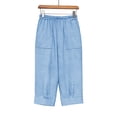 thumbnail image 5 of Nugftut Womens Capris Plus Size, Baggy Straigh Leg High Waist Casual Capri Pants with Pockets, 5 of 7