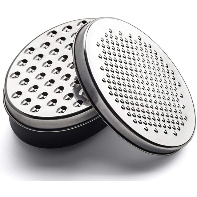 TORUBIA Cheese Grater Citrus Lemon Zester with Food Storage Container & Lid - Perfect For Hard Parmesan Or Soft Cheddar Cheeses, Ginger, Vegetables, Butter, Chocolate & Nutmeg (Black)
