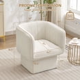 thumbnail image 3 of Swivel Barrel Accent Chair, Mid Century 360° Comfy Round Accent Sofa for Bedroom, Modern Accent Armchair Reading Chair for Living Room Waiting Room,Office Accent Chair with Arms, 3 of 9