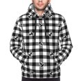 thumbnail image 4 of Bingfone Anchor Black Tartan Plaid Men'S Drawstring Hoodie Long Sleeve Pocket Sweatshirts-3x-Large, 4 of 9