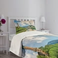 thumbnail image 3 of Ambesonne European Quilted Bedspread Set 2 Pcs, Salzburg Land Cloudy, Twin Size, Multicolor, 3 of 5