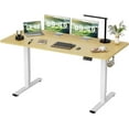 thumbnail image 1 of Electric Height‑Adjustable Standing Desk 63″ × 24″ - Dual Motor Sit‑Stand Desk with Memory Presets, Steel Frame & Brown Desktop for Home Office, Gaming & Study, 1 of 10