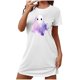 thumbnail image 2 of Camisón corto de talla grande para mujer, camisón de manga corta con estampado de pecho a la moda, camisón para mujer, 2 of 4