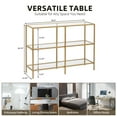 thumbnail image 4 of Ktaxon 39.4in Console Table with 3-Tier Shelves, Gold Tempered Glass Sofa Table, Modern Entryway Living Room Table Accent Table for Hallway Bedroom, 4 of 13