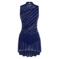 thumbnail image 4 of Choomomo Women's Lyrical Dance Dress Sleeveless Ruched Ballet Leotard Dress Modern Contemporary Dance Dresses Navy Blue XXL, 4 of 6