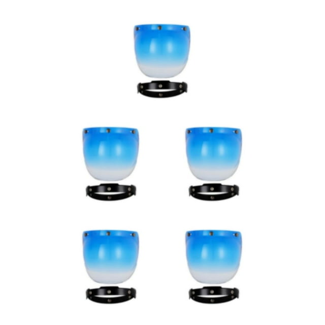 VONKY Visors Clear For Unisex Riders Easy To Clean Vintage Gradient Blue Black 5Set