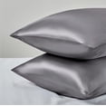thumbnail image 3 of Queen Hair and Skin Satin Pillowcase - 2 Pack Dark Gray Silk Pillowcases 20" x 30" - 2 Pack Satin Pillowcases with Wrap Closure, 3 of 5