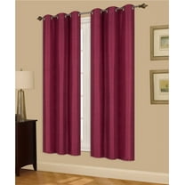 1 PAIR BURGUNDY BLACKOUT ENERGY EFFICIENT THERMAL PANEL WINDOW GROMMET DRAPE LIGHT FILTERING SIZE 35" WIDE X 63" LENGTH EACH PANEL