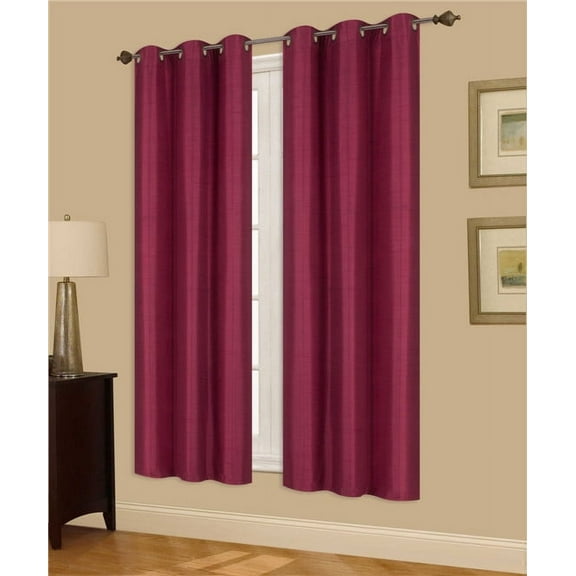 1 PAIR BURGUNDY BLACKOUT ENERGY EFFICIENT THERMAL PANEL WINDOW GROMMET DRAPE LIGHT FILTERING SIZE 35" WIDE X 63" LENGTH EACH PANEL
