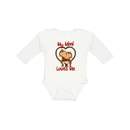 

Inktastic My Mimi Loves Me Monkey Gift Baby Boy or Baby Girl Long Sleeve Bodysuit