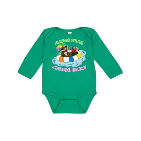 

Inktastic Mardi Gras Cruise Crew with Cute Otter in Water Tube Gift Baby Boy or Baby Girl Long Sleeve Bodysuit