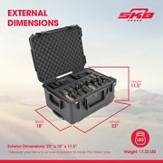 SKB Multi Hand Gun Case, 8 Gun Capacity, Custom Foam Interior, Waterproof, Black