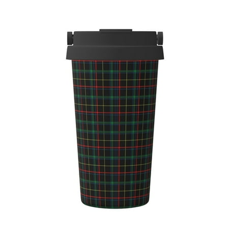 

Susaid Buffalo Plaid Dark Green Print Coffee Travel Mug Insulated Coffee Mug with Lid Leakproof Coffee Thermos Coffee Tumbler for Hot&Cold Drinks