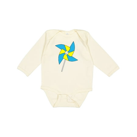 

Inktastic Yellow and Blue Pinwheel Gift Baby Boy or Baby Girl Long Sleeve Bodysuit
