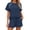 Navy#9527, variant on BOOMNY Womens 2 Peice Workout Shorts Sets Solid Short Sleeve Tops Shorts Outfits for Women Summer Casual Matching Sets