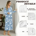 thumbnail image 5 of DISNIMO Women's Nightgowns Snowman Printed Long Sleeve Sleepwear Full Length Nightshirts Soft Sleepshirts Button V Neck Sleep Dress, 3XL, 5 of 8