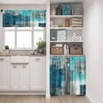 thumbnail image 5 of Turquoise Kitchen Curtains Teal Grey Window Curtains Valance and Tier Set 36 Inch, Modern Rod Pocket Short Tier Curtain, Abstract Art Small Cafe Curtains for Kitchen Decor, 5 of 6