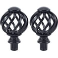 thumbnail image 1 of 2PCS Curtain Rod Drapery Pole Ball End Cage Replacement Decorative End Head Caps 1/2In Curtain Rod,black, 1 of 5