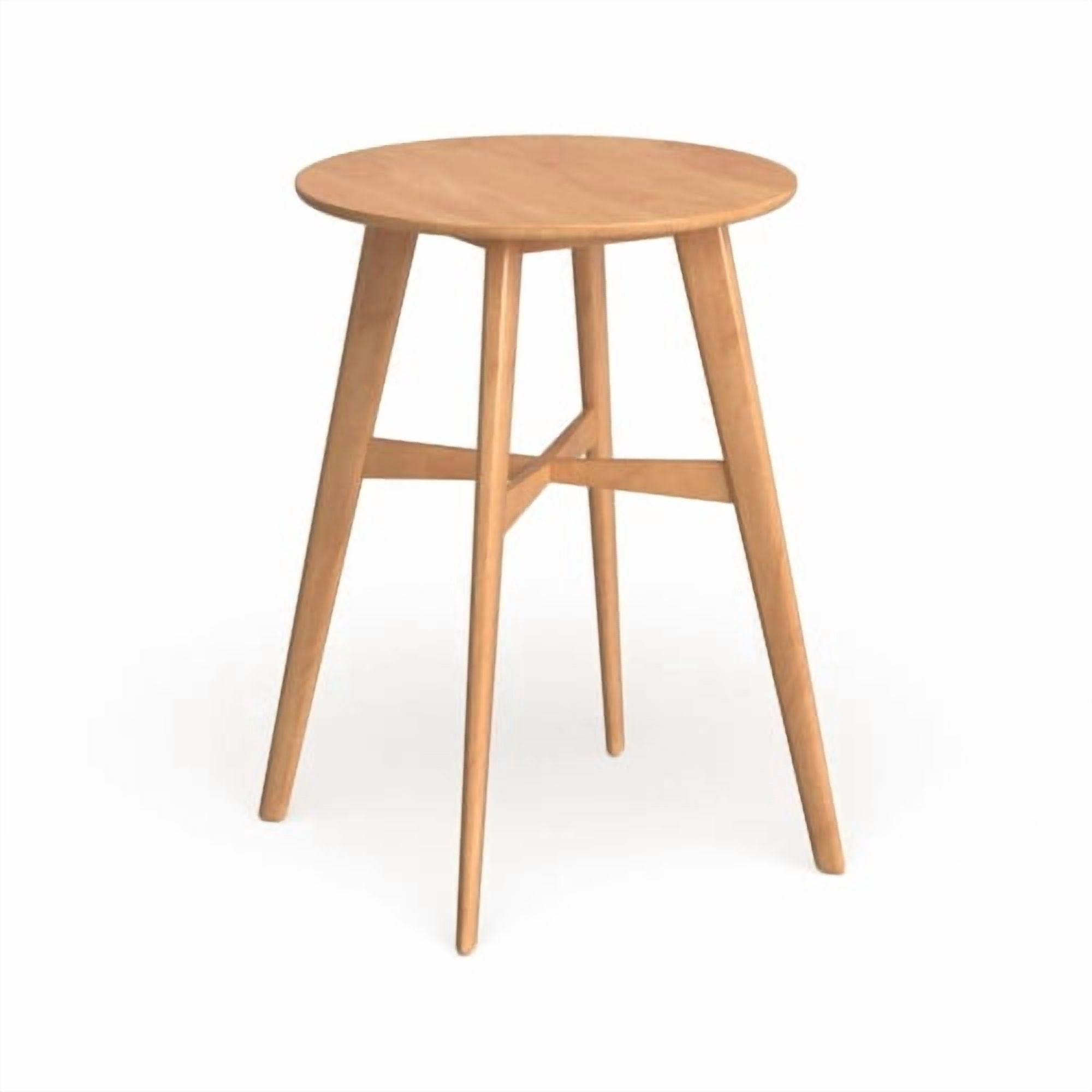 Bar Table 42 Inch High Round with Rubberwood Legs, Bar Height Dining Table and Counter Table for Kitchen Home Bar, Natural Oak