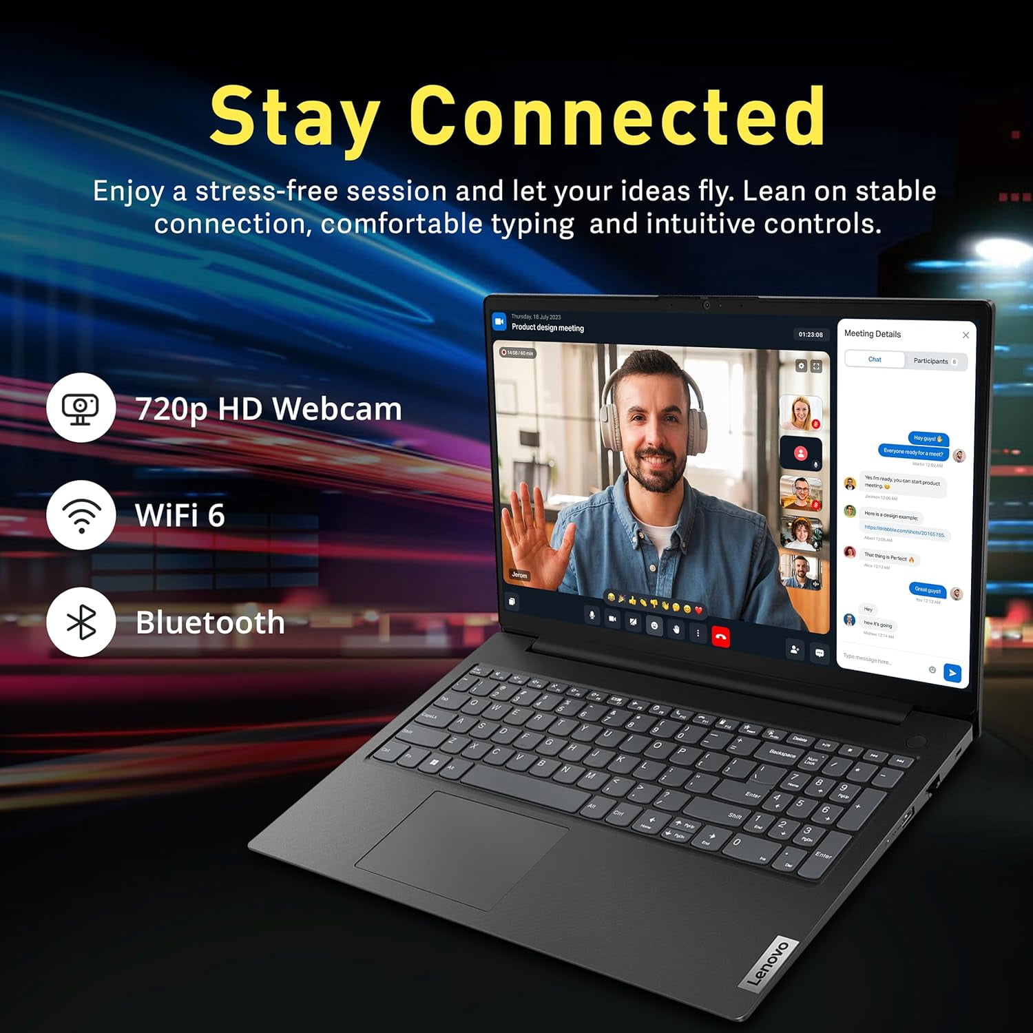 Lenovo V15 G4 15.6" FHD Laptop,Intel Core i5-13420H (Beat i7-1255U), 16GB RAM, 512GB SSD, Wi-Fi 6, Webcam, RJ-45, Windows 11 Home, Black
