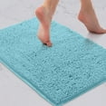thumbnail image 1 of LuxUrux Bath Mat-Extra-Soft Plush Bath Shower Bathroom Rug,1'' Chenille Microfiber Material, Super Absorbent Shaggy Bath Rug. Machine Wash & Dry (15 x 23, Spa Blue), 1 of 8
