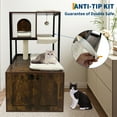 thumbnail image 5 of Yeshouse Cat Litter Box Enclosure with Cat Tree, Wooden Corner Cat Cabinet, Dog Proof Cat House with Condo, Hammock, Scratching Post, 5 of 8