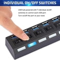 thumbnail image 6 of KANCOKIT 7 Port USB 3.0 Hub On/Off Switch High Speed Splitter AC Adapter Cable PC Laptop, 6 of 12