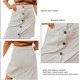 thumbnail image 4 of Falda con botones para mujer, cintura alta, elegante, color puro, falda hasta la rodilla para fiesta, Bar, viajes, Beige, XXL, 4 of 5