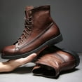thumbnail image 3 of Men's Ankle Boots Hiking Boots Chelsea Boots Breathable Leather Lightweight Black Brown Boots, 3 of 6