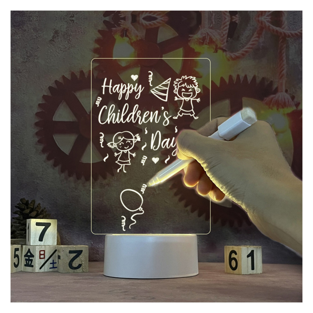 LED Acrylic Memo Tablet LED Arts Notepad Memo Board Tablet for Home