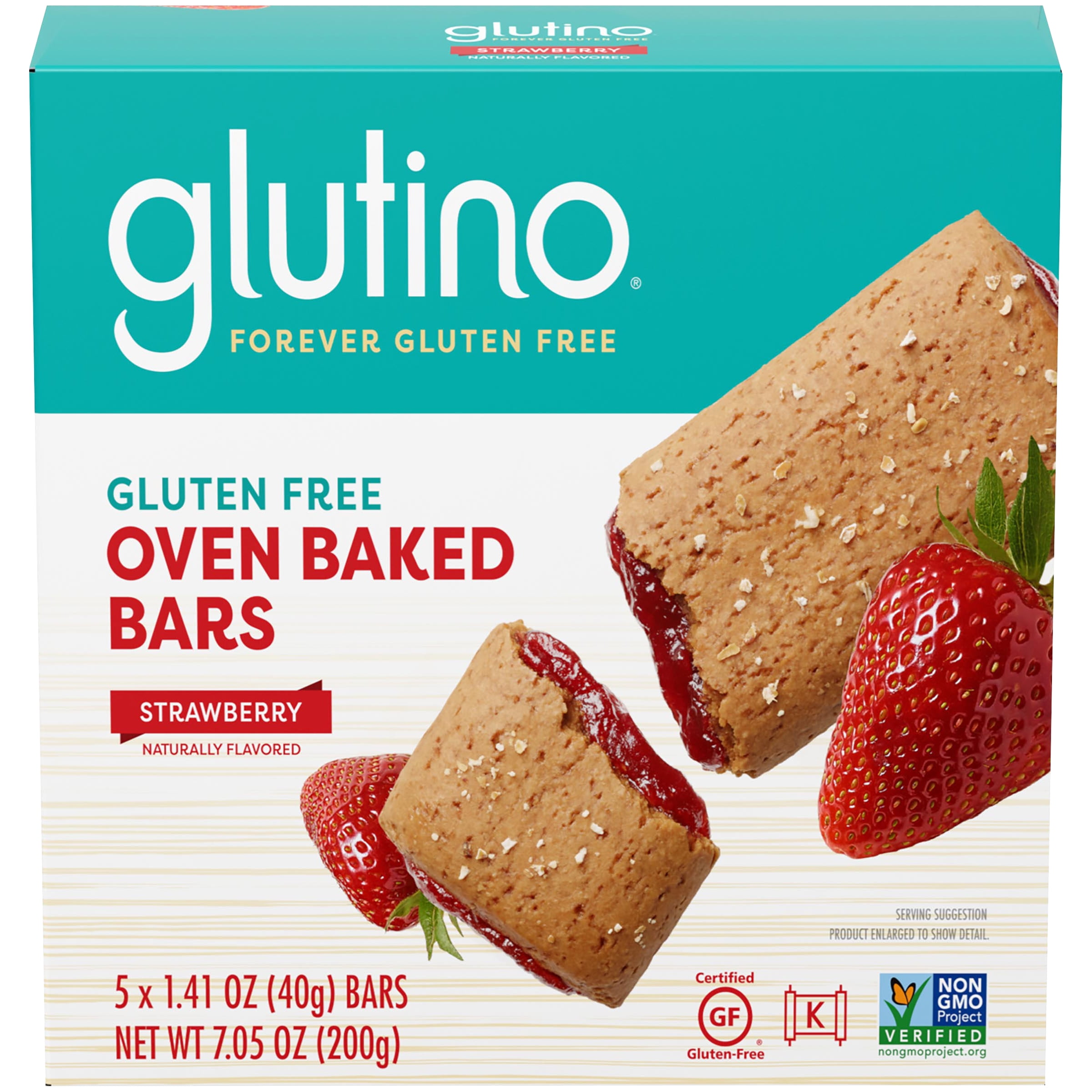 GLUTINO Strawberry Breakfast Bars, 7.05 oz Box