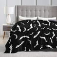 thumbnail image 6 of Bats Halloween Goth Fleece Flannel Blanket Throw Warm Lightweight Blankets for Home Office All Season (Bats Halloween Goth, 40X50), 6 of 6