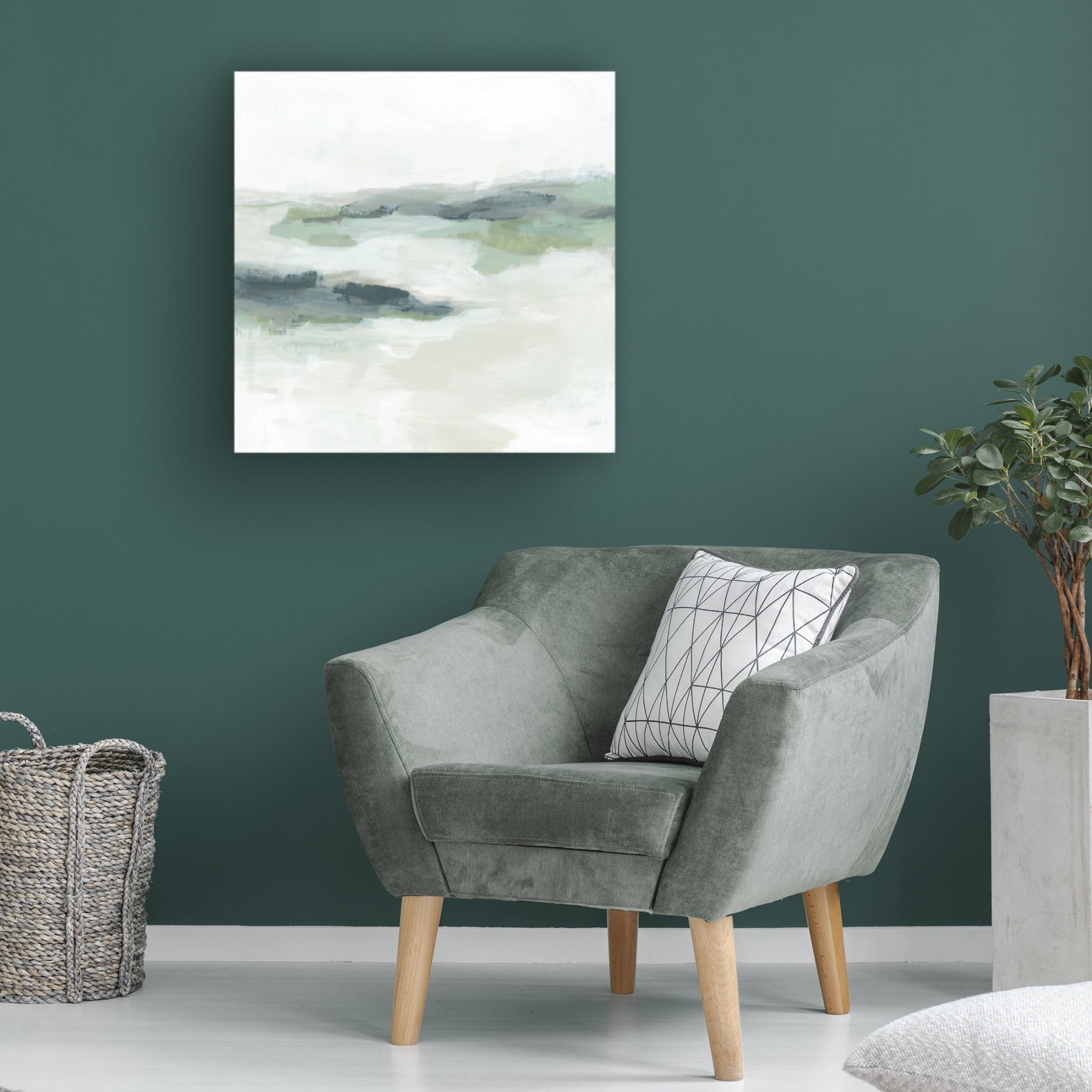 Canvas Wall Art - June Erica Vess 'Sage Coast I' Wall Art for Living Room, Bedroom, or Office Décor by Trademark Fine Art - 35 x 35 Inches