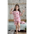 thumbnail image 2 of Oudiya Girls 2 Piece Tie Dye Pajamas Set Summer Trendy Outfit Lounge Set Kids Sleepwear, 2 of 6