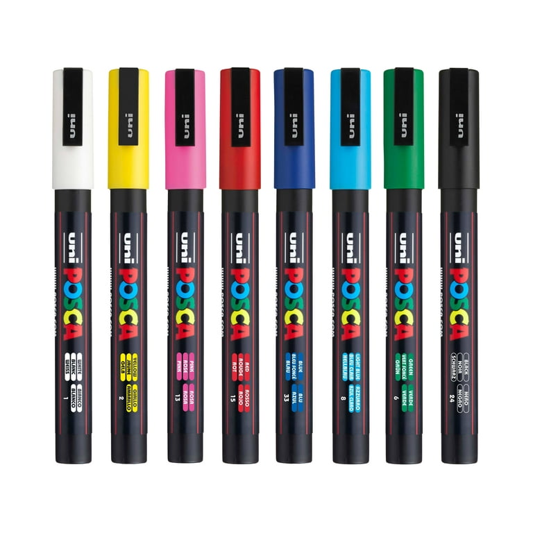 Posca Markers - 8 Tip Sizes - Black » Fast Shipping