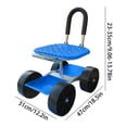 thumbnail image 3 of Garden Kneeler and Seat, Garden Seat with Wheels, 6X18 in Plastic Tray, Gardening Seat Outdoor Garden, Lawn Planting, Solid Black, 1 Pc, 3 of 6
