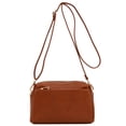 thumbnail image 3 of Small Triple Zip Crossbody Bag (Saddle Brown), 3 of 10