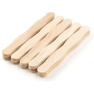 50 Pack Craft Sticks, 8 inch Wood Wavy Sticks, Fan Handles, Large Popsicle  sticks for Crafts, Wedding Programs, DIY Crafting, Painting