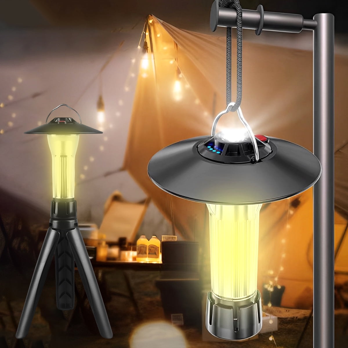 Multifunctional Outdoor Camping Light, Led Tent Light, Emergency Light,  Magnetic Camping Light, Waterproof, Hanging Light, 3 Adjustable Modes,  Battery