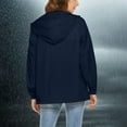 thumbnail image 7 of jtjvou Trendy Outdoor Jackets with Pockets Women Raincoat Lightweight Athletic Jacket Packable Rain Coat Windbreaker Solid Color Rain Jackets Waterproof with Hood Fall Navy XL, 7 of 7