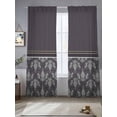 thumbnail image 2 of Boho Purple Flower Sheer Curtains 84 Inch Length 2 Panels Set Window Treatments, Abstract Bohemia Pesley Floral Rod Pocket Semi Curtains for Living Room/Bedroom/Kitchen Décor, 104"W x 84"L, 2 of 7