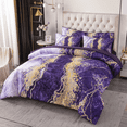 thumbnail image 3 of PERFEMET 6 Pcs Queen Size Comforter Sets Purple Watercolor Marble Bedding Luxury Retro Style Bed in a Bag Bed Set with Sheets for All Season, 3 of 10