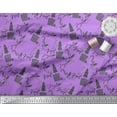 thumbnail image 3 of Soimoi Purple Silk Fabric Christmas Theme Party Print Fabric by the Yard 42 Inch Wide, 3 of 3