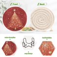 thumbnail image 4 of 6 Pcs Drink Coasters with Holder 3.94in Woven Coasters for Drinks Red Christmas Tree Coaster Set for Protection Table, 4 of 7