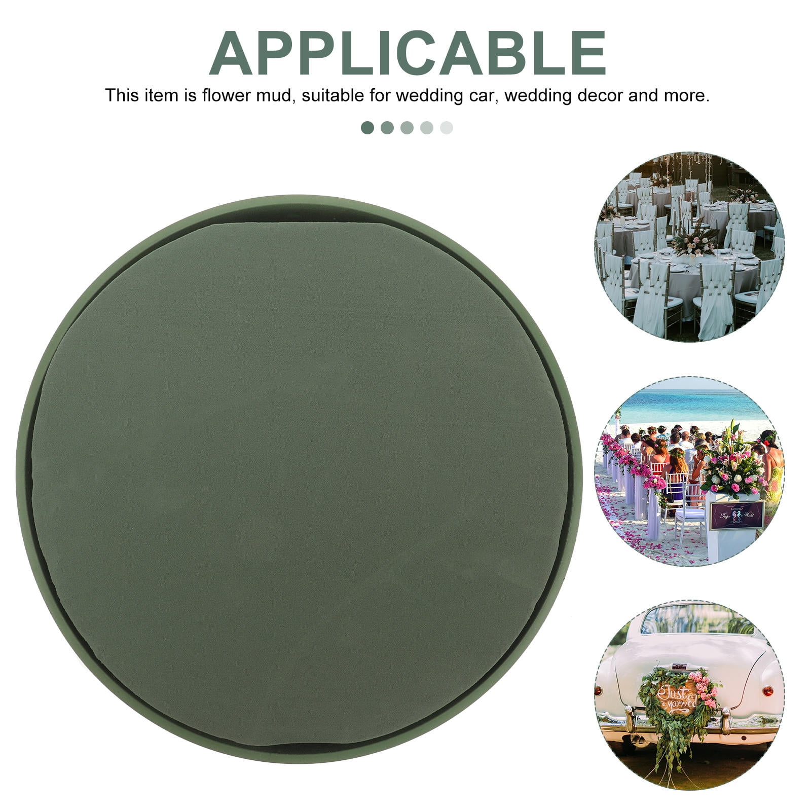 FOMIYES Green Floral Foam Disc Set with Mud Tray for Wedding Car Flower Arrangements and Floral Design Supplies
