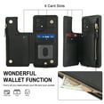 thumbnail image 5 of Crossbody Wallet Phone Case For Samsung Galaxy A53 5G with Card Holder,Kickstand,Zipper Card Slot Protector Shockproof PU Leather Purse Cover with Removable Cross Body Strap&Wrist Strap,Black, 5 of 8