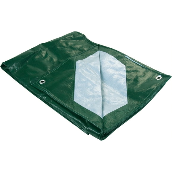Kleton Polyethylene Tarp, Industrial Green/Silver, 6 x 8 Feet, 9 Mils Thick