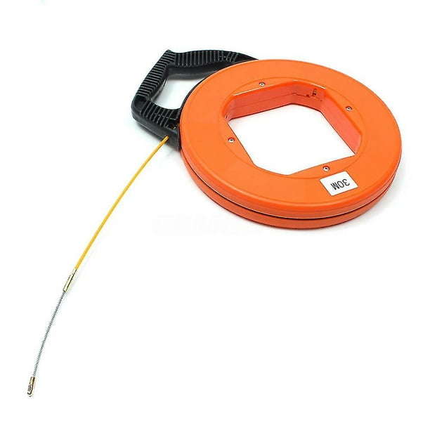 Saich 30m Fiberglass Fish Tape Reel Puller Conduit Ducting Rodder Pulling Wire Cable Fishing